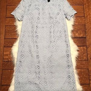 Ann Taylor • blue lace shift dress Sz 6